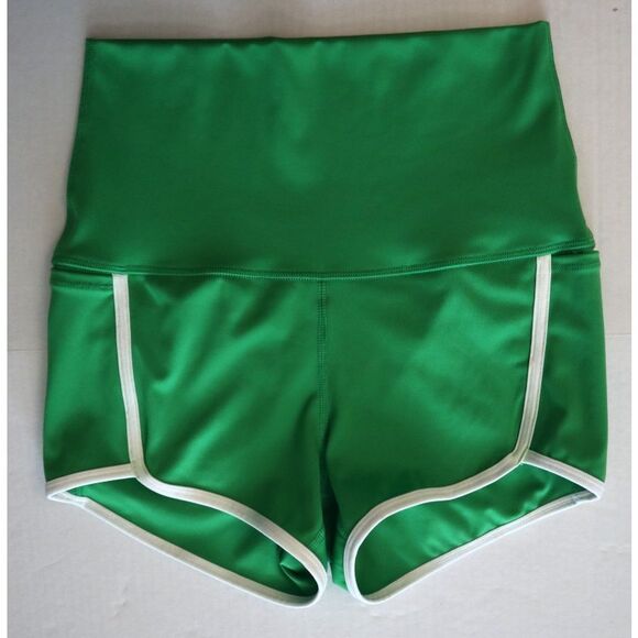 Free People Movement OB1652571 Women's Sz Small Green Sheen Island Time Shorts - Picture 1 of 13